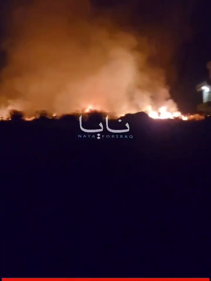 A large fire broke out as a result of the suicide drone attack that targeted Kurdish opposition headquarters in Duhok province, northern Iraq.