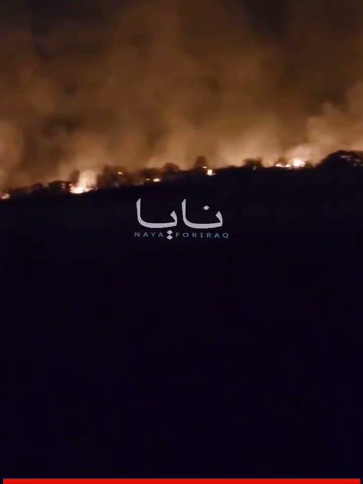 A large fire broke out as a result of the suicide drone attack that targeted Kurdish opposition headquarters in Duhok province, northern Iraq.