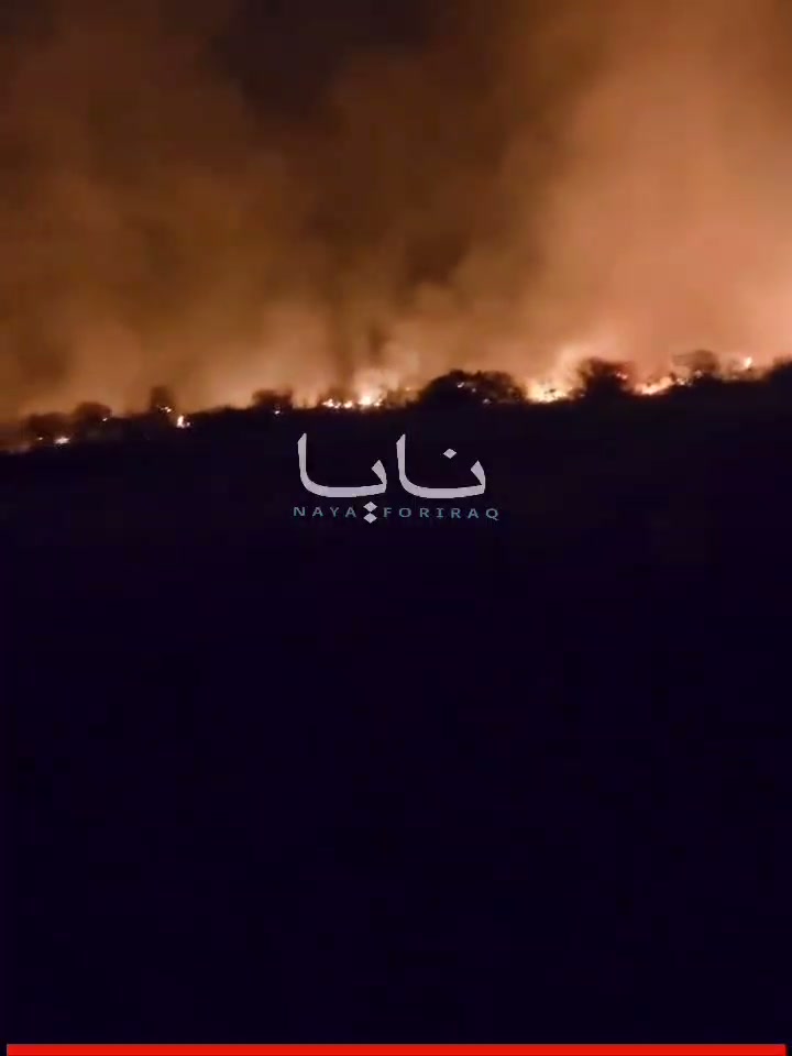 A large fire broke out as a result of the suicide drone attack that targeted Kurdish opposition headquarters in Duhok province, northern Iraq.