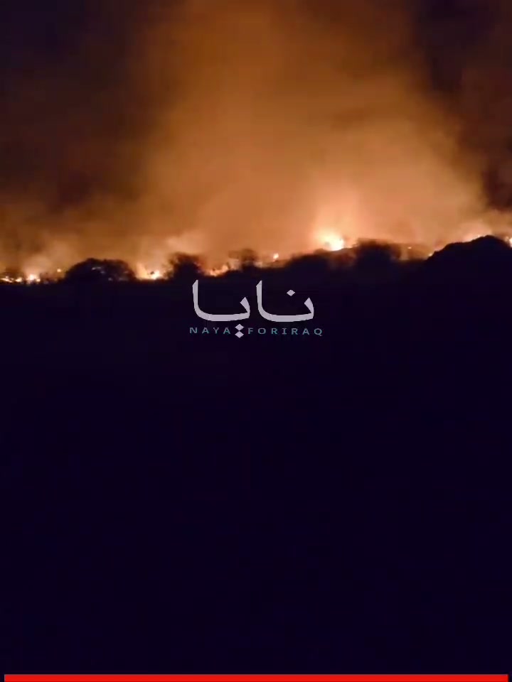 A large fire broke out as a result of the suicide drone attack that targeted Kurdish opposition headquarters in Duhok province, northern Iraq.