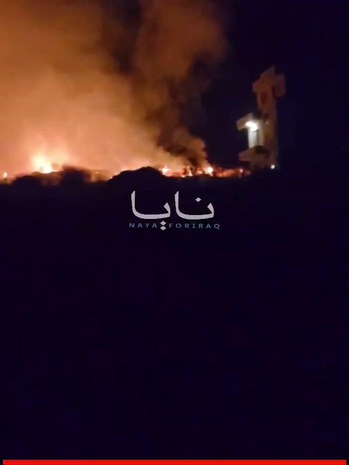 A large fire broke out as a result of the suicide drone attack that targeted Kurdish opposition headquarters in Duhok province, northern Iraq.