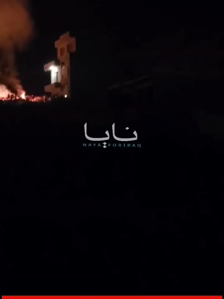 A large fire broke out as a result of the suicide drone attack that targeted Kurdish opposition headquarters in Duhok province, northern Iraq.
