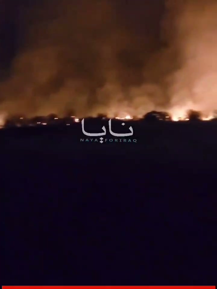 A large fire broke out as a result of the suicide drone attack that targeted Kurdish opposition headquarters in Duhok province, northern Iraq.
