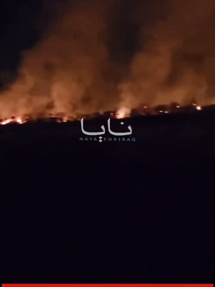 A large fire broke out as a result of the suicide drone attack that targeted Kurdish opposition headquarters in Duhok province, northern Iraq.