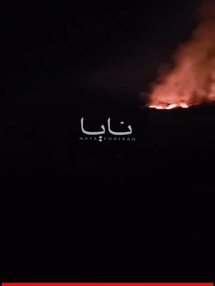 A large fire broke out as a result of the suicide drone attack that targeted Kurdish opposition headquarters in Duhok province, northern Iraq.