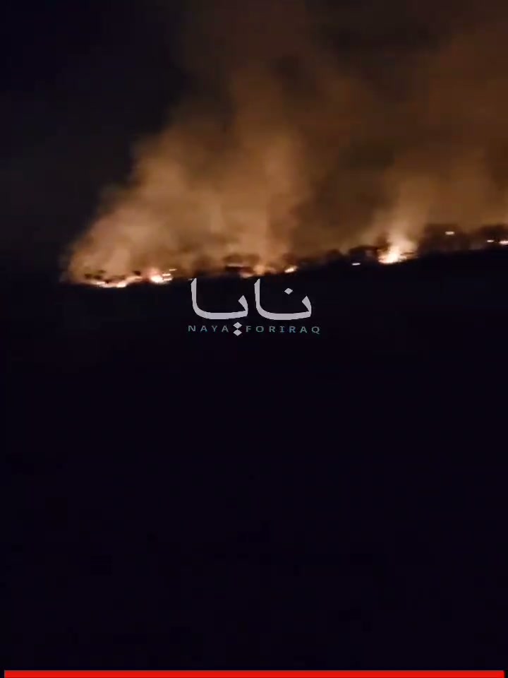 A large fire broke out as a result of the suicide drone attack that targeted Kurdish opposition headquarters in Duhok province, northern Iraq.