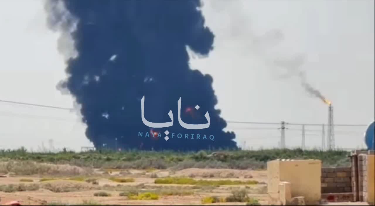 Plumes of smoke continue to rise from the Al-Ahdab oil field in Iraq's Wasit province.