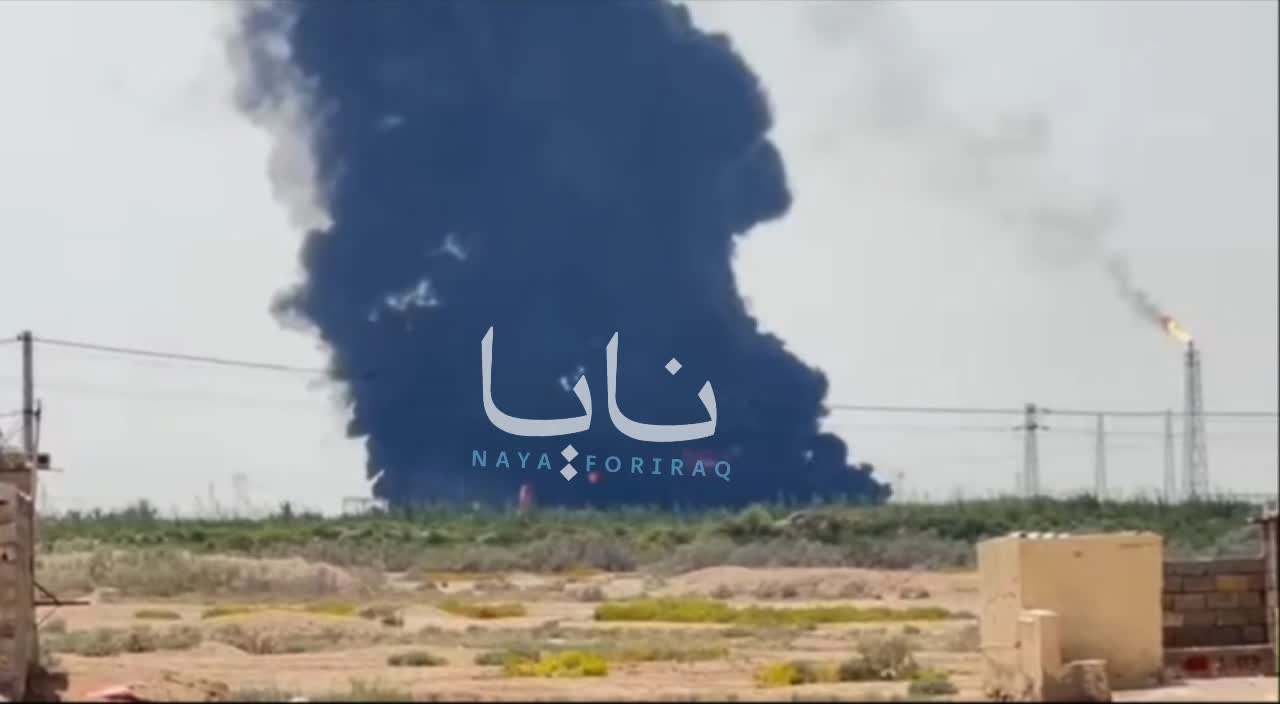 Plumes of smoke continue to rise from the Al-Ahdab oil field in Iraq's Wasit province.