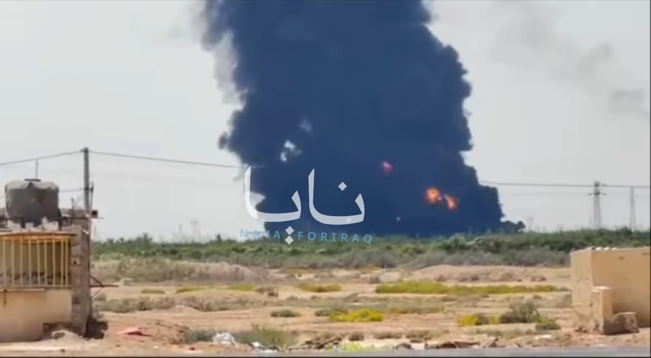Plumes of smoke continue to rise from the Al-Ahdab oil field in Iraq's Wasit province.