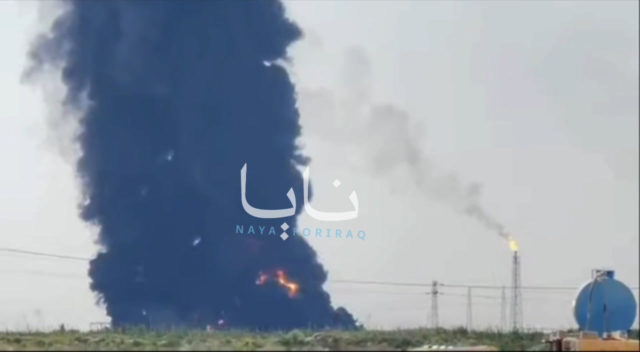 Plumes of smoke continue to rise from the Al-Ahdab oil field in Iraq's Wasit province.