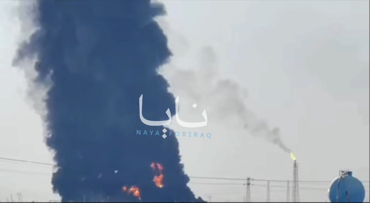 Plumes of smoke continue to rise from the Al-Ahdab oil field in Iraq's Wasit province.