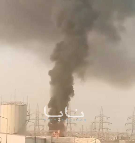 A large fire broke out inside the Khabat power plant in Erbil province, northern Iraq.