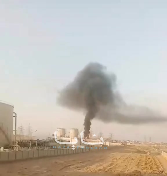 A large fire broke out inside the Khabat power plant in Erbil province, northern Iraq.
