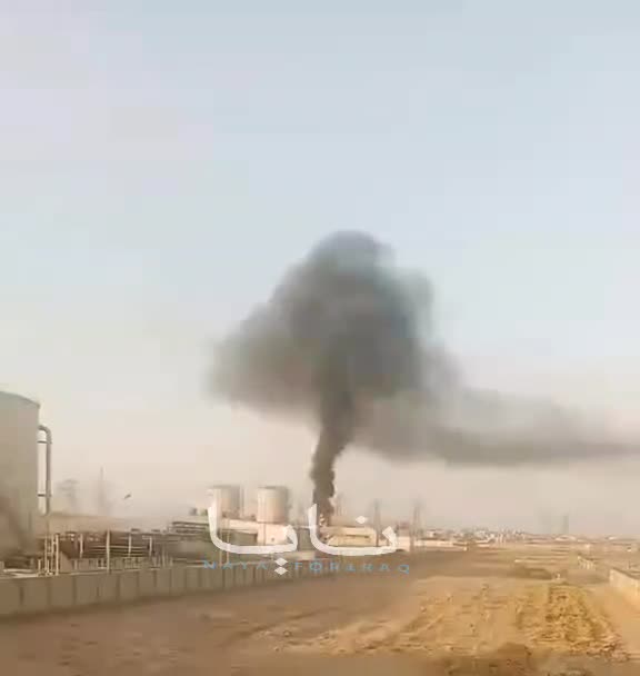 A large fire broke out inside the Khabat power plant in Erbil province, northern Iraq.
