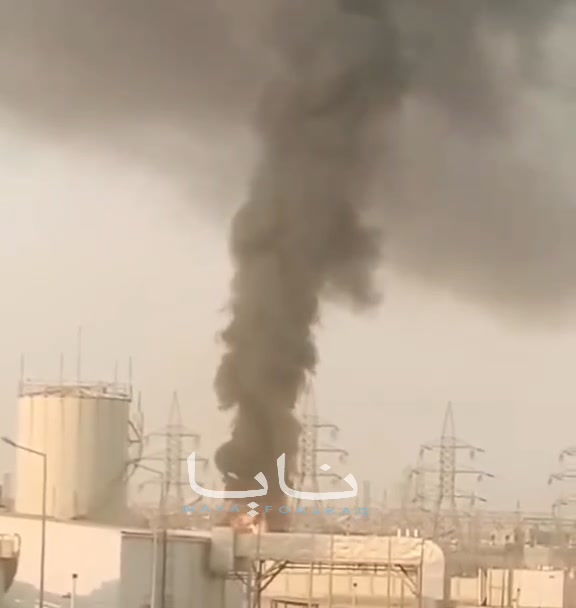 A large fire broke out inside the Khabat power plant in Erbil province, northern Iraq.