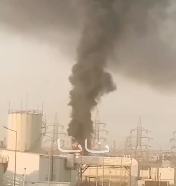 A large fire broke out inside the Khabat power plant in Erbil province, northern Iraq.