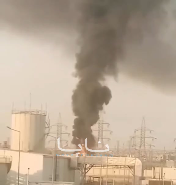 A large fire broke out inside the Khabat power plant in Erbil province, northern Iraq.