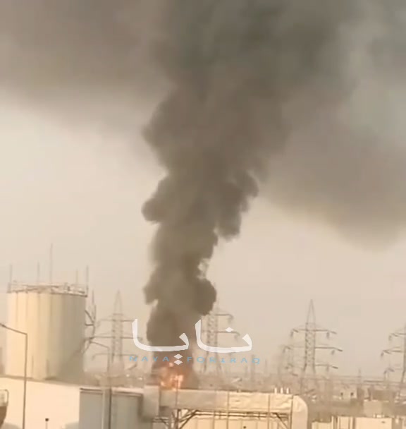 A large fire broke out inside the Khabat power plant in Erbil province, northern Iraq.