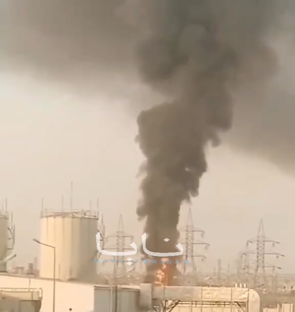 A large fire broke out inside the Khabat power plant in Erbil province, northern Iraq.