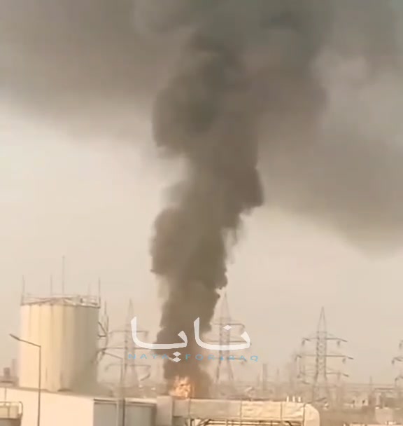 A large fire broke out inside the Khabat power plant in Erbil province, northern Iraq.
